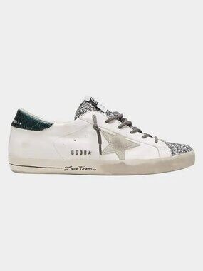 New Golden Goose Super-Star Glitter Toe Sneakers